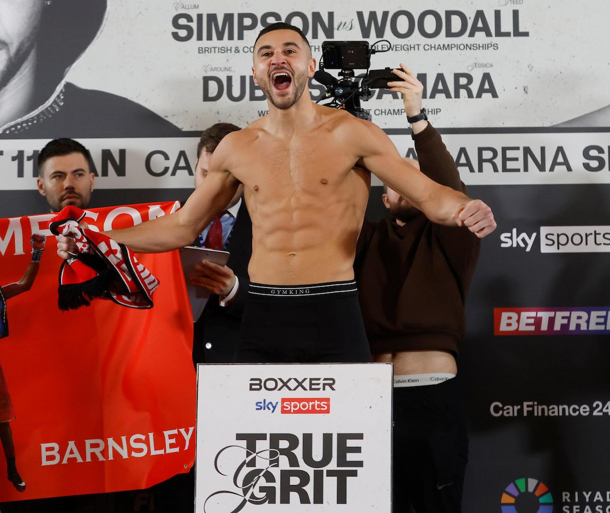 Callum Simpson post weigh in