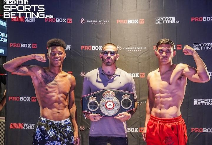 Jojo Diaz, Nicklaus Flaz and Darrelle Valsaint hit the scales for ProBox TV bout